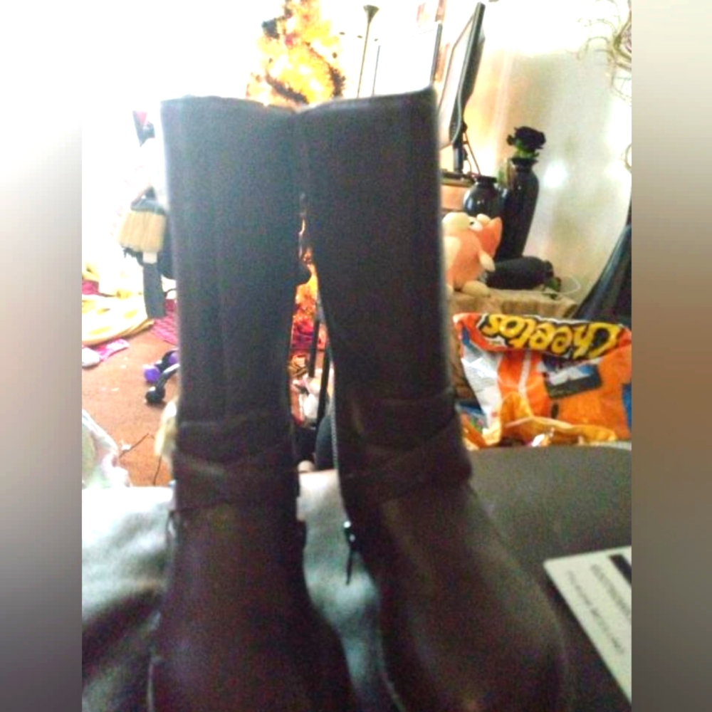 Brown high boots